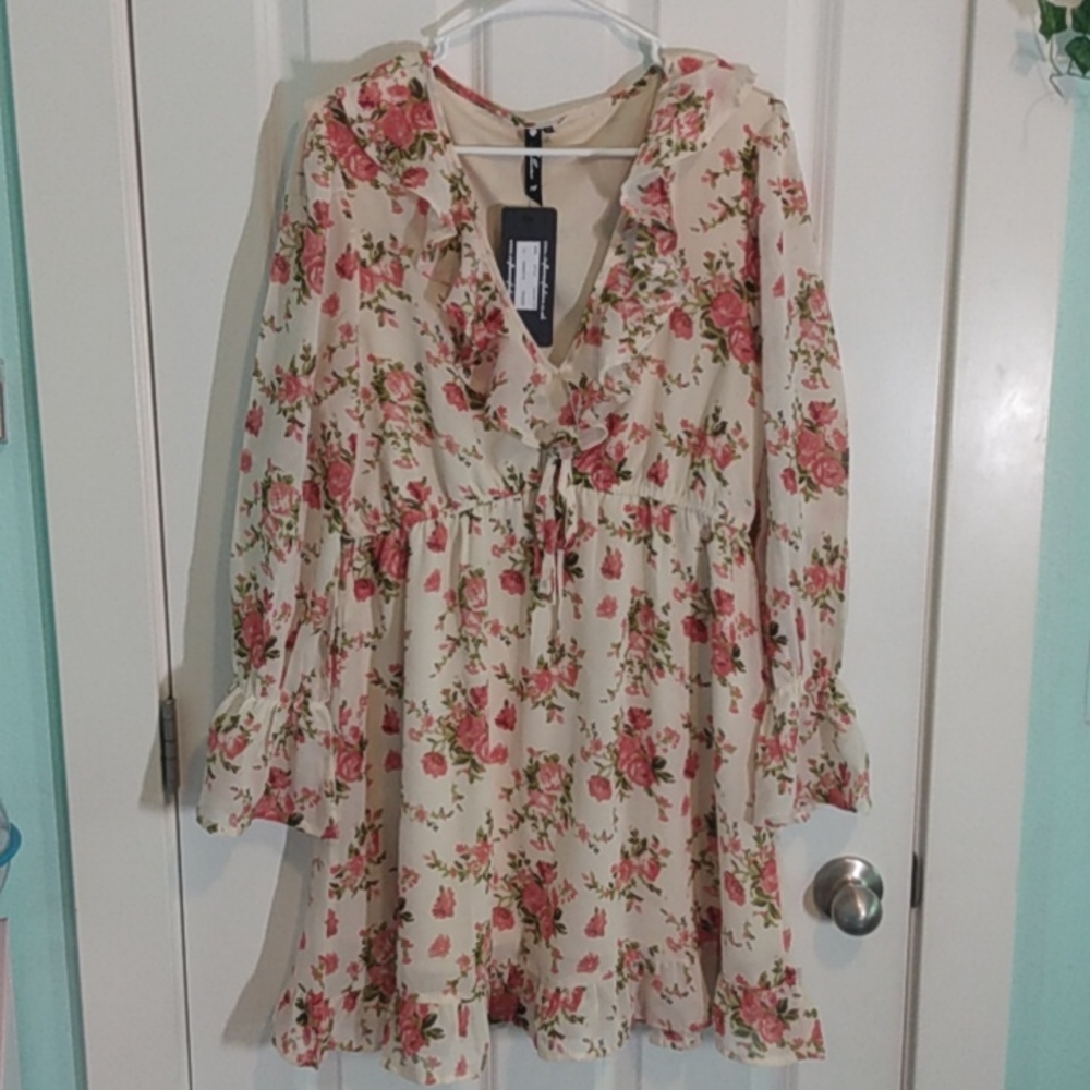 Influence Pink Floral Mini Dress